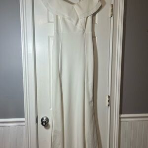 Boohoo Strapless White Dress